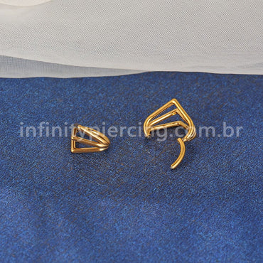 Piercing Argola Gota Três Fileira Titânio Segmento Articulado