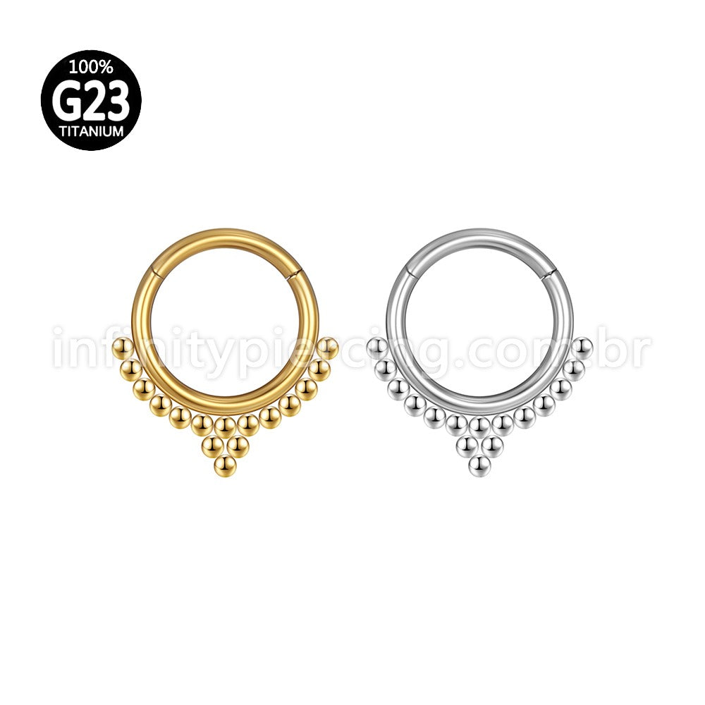 Piercing Argola Titânio Segmento Articulado Indiano