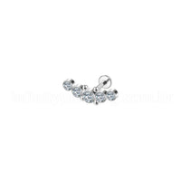 Piercing Labret Aço Cirúrgico Cluster 5 Zircônias Indiano