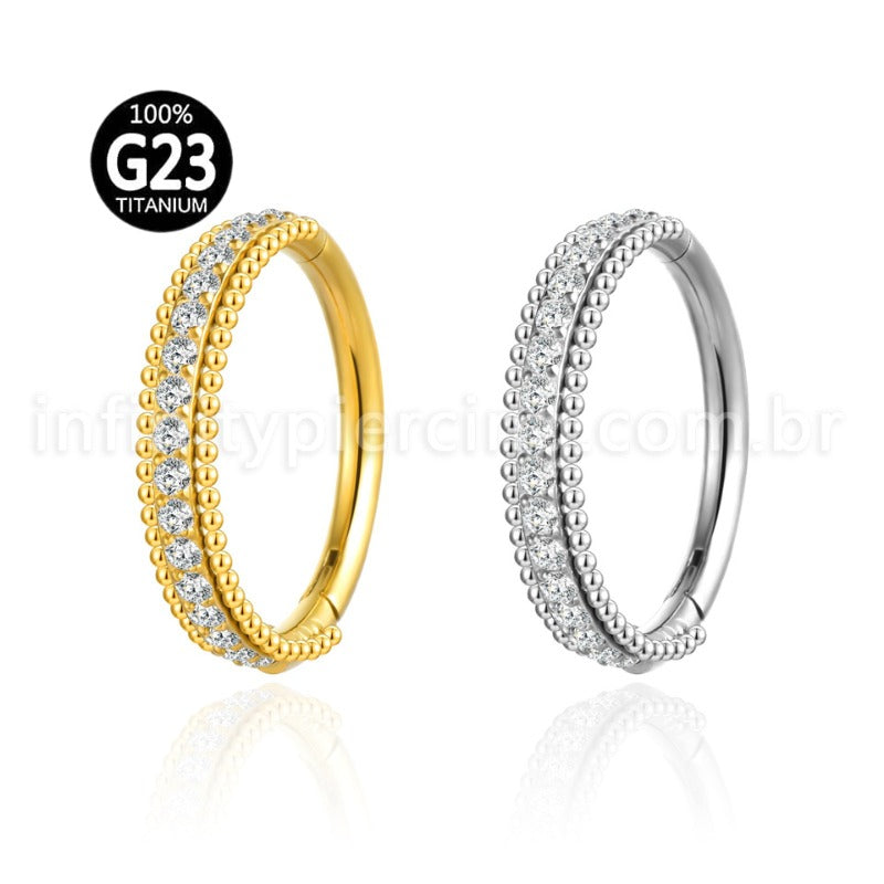 Piercing Argola  Titânio Segmento Articulado Indiano