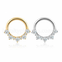Piercing Argola Aço Cirúrgico Detalhe Zircônia