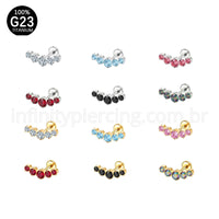 Piercing Labret Titânio Cluster Zircônias Cravejadas