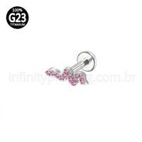 Piercing Labret Titânio Cobra Zircônia Cravejada