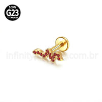 Piercing Labret Titânio Cobra Zircônia Cravejada