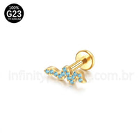 Piercing Labret Titânio Cobra Zircônia Cravejada