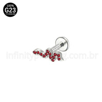 Piercing Labret Titânio Cobra Zircônia Cravejada