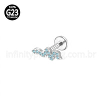 Piercing Labret Titânio Cobra Zircônia Cravejada