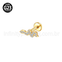 Piercing Labret Titânio Cobra Zircônia Cravejada