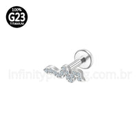 Piercing Labret Titânio Cobra Zircônia Cravejada