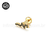 Piercing Labret Titânio Cobra Zircônia Cravejada