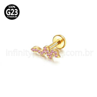 Piercing Labret Titânio Cobra Zircônia Cravejada