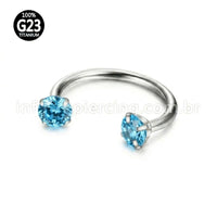 Piercing Ferradura Titânio Zircônia Redonda Cravejada