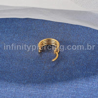 Piercing Argola Titânio Segmento Articulado Dupla Fileira Zircônia Cravejada