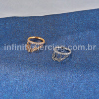 Piercing Argola Aço Cirúrgico Zircônia Com Correntes