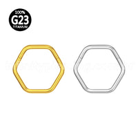 Piercing Argola Titânio Hexagonal Lisa