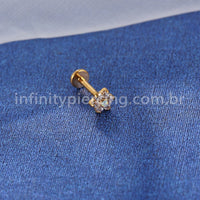 Piercing Labret Titânio Flor Zircônia