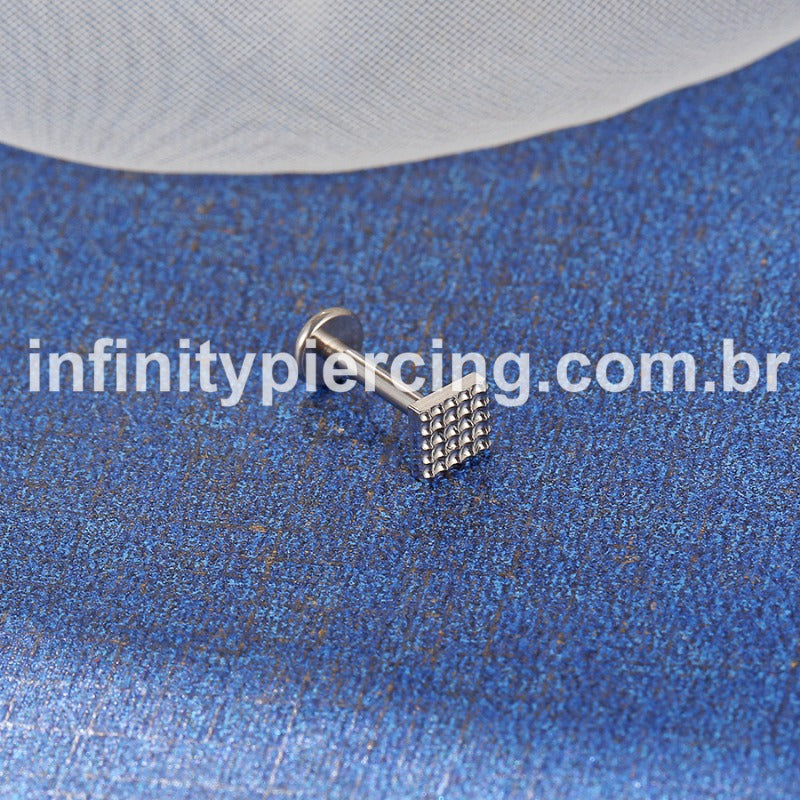Piercing Labret Titânio Quadrado