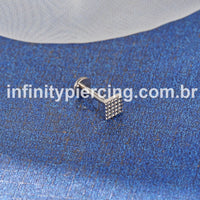 Piercing Labret Titânio Quadrado