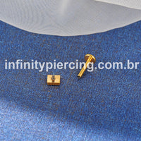 Piercing Labret Titânio Quadrado