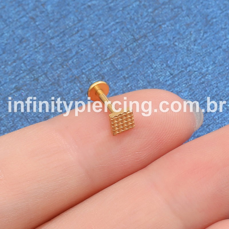 Piercing Labret Titânio Quadrado