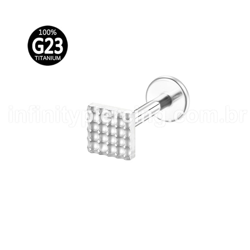 Piercing Labret Titânio Quadrado