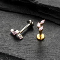 Piercing Labret TitâNio Com Trio ZircôNia