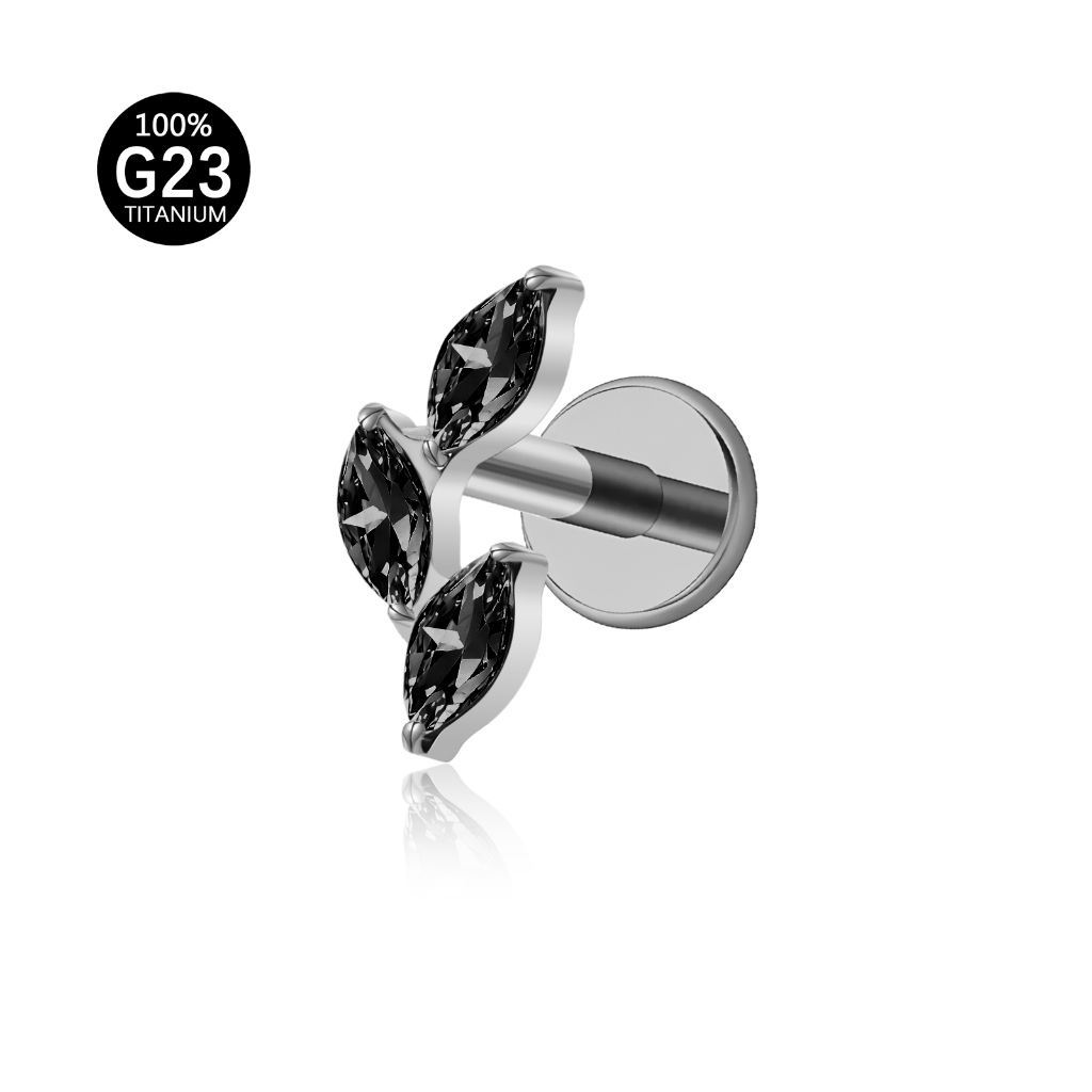 Piercing Labret TitâNio Com Trio ZircôNia