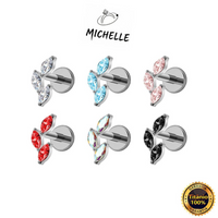 Piercing Labret TitâNio Com Trio ZircôNia