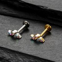 Piercing Labret TitâNio Com Trio ZircôNia