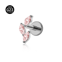 Piercing Labret TitâNio Com Trio ZircôNia