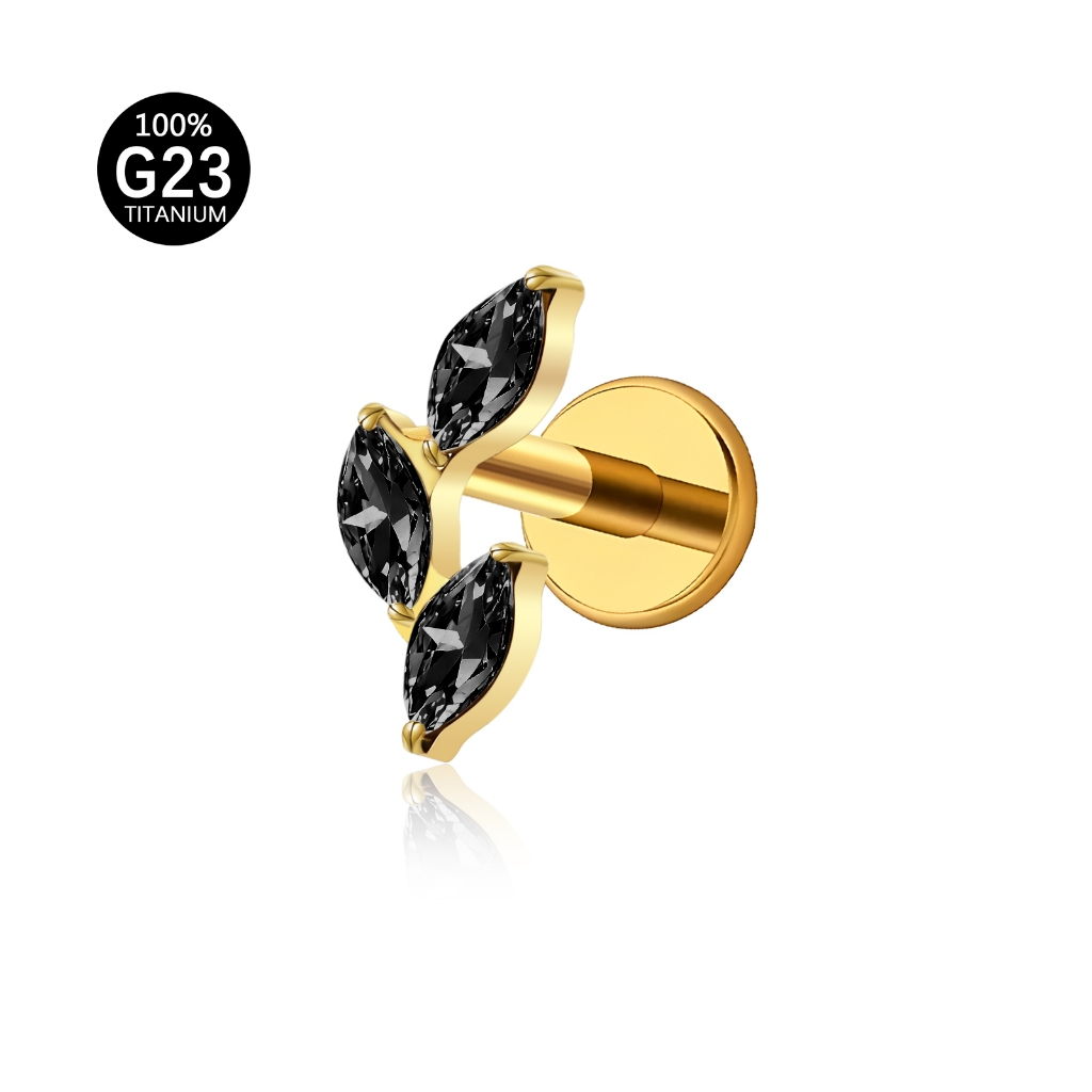 Piercing Labret TitâNio Com Trio ZircôNia
