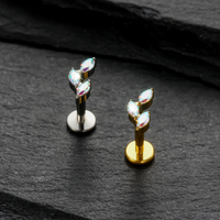 Piercing Labret TitâNio Com Trio ZircôNia