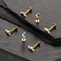 Piercing Labret TitâNio Com Trio ZircôNia