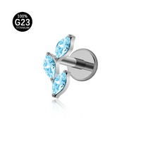 Piercing Labret TitâNio Com Trio ZircôNia