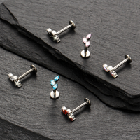 Piercing Labret TitâNio Com Trio ZircôNia