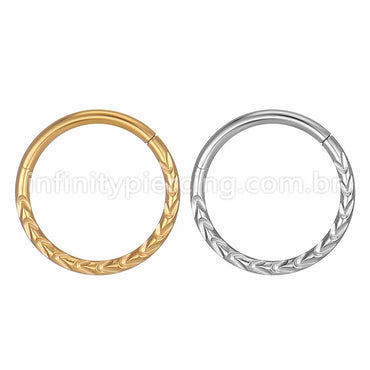 Piercing Argola Segmento Articulado Aço Cirúrgico Detalhado