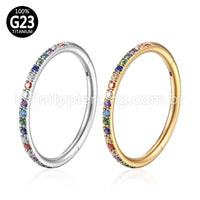Piercing Argola Segmento Articulado Titânio Zircônia Colorida