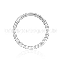 Piercing Argola Aço Cirúrgico Segmento Articulado Detalhado Frontal