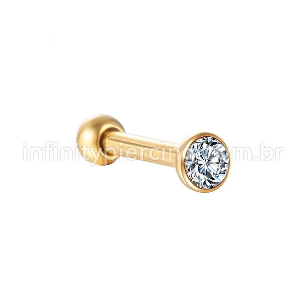 Piercing Minibarbell Australiano Aço Cirúrgico Zircônia