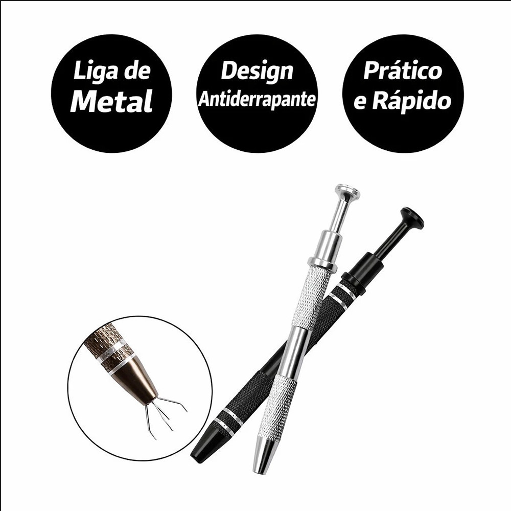 Pinça Pega Peças 4 Garras De Precisão Ferramenta Para Joias Strass Miçangas Pedras Pequenas Unhas Artesanato