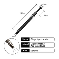 Pinça Pega Peças 4 Garras De Precisão Ferramenta Para Joias Strass Miçangas Pedras Pequenas Unhas Artesanato